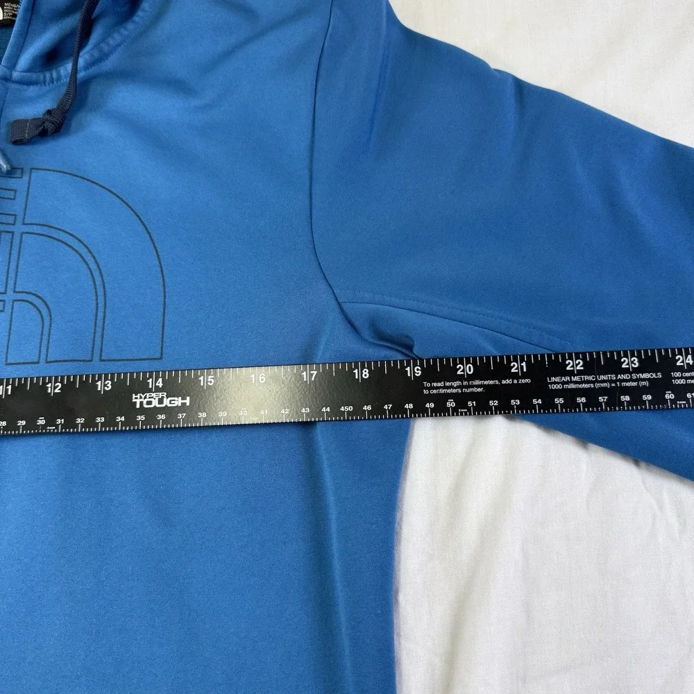 The North Face Knit Sweater Fleece Full Zip Logo Hoodie Men's Small‎ Aqua Blue